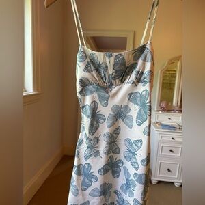Butterfly Print Spaghetti Strap Mini Dress